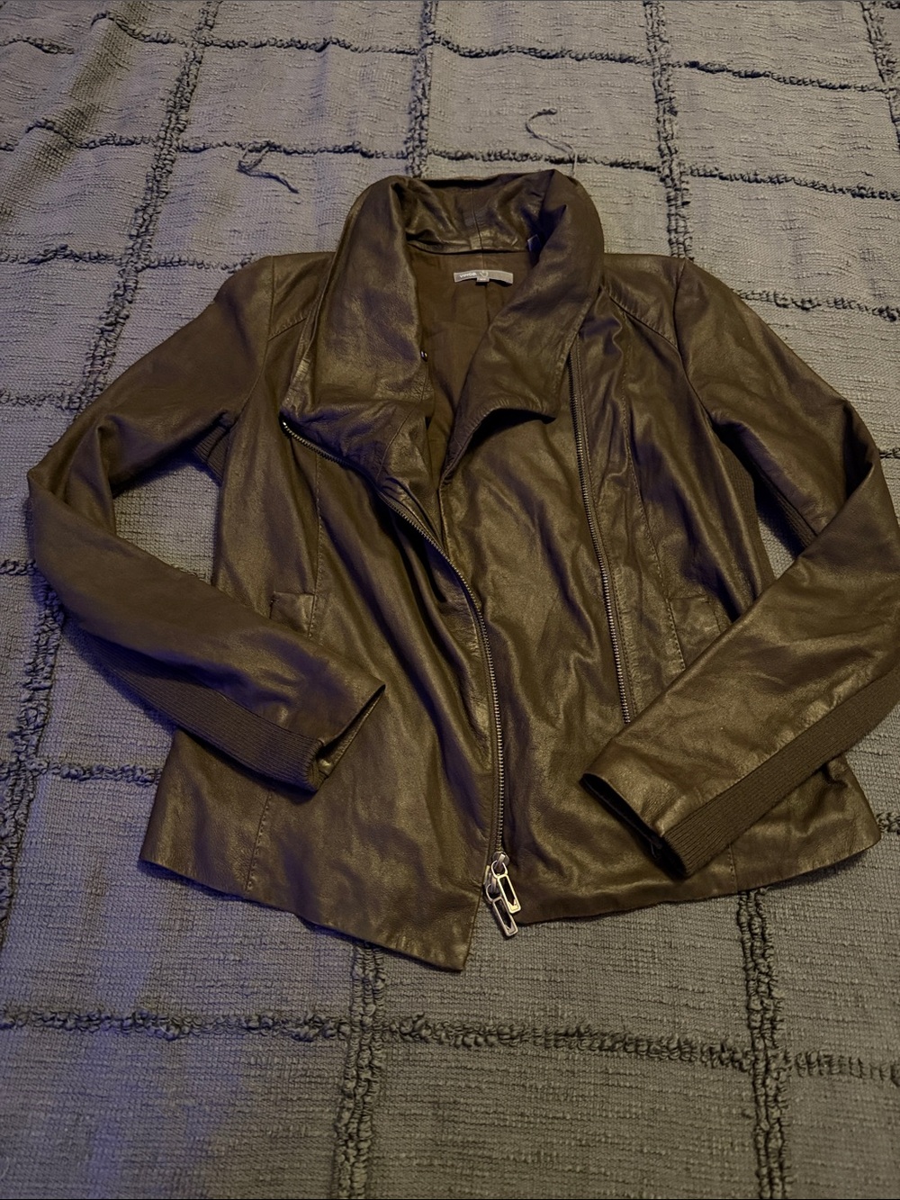 Vince Dark Brown Leather Moto Jacket